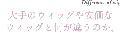 大手のウィッグや安価なウィッグと何が違うのか。
